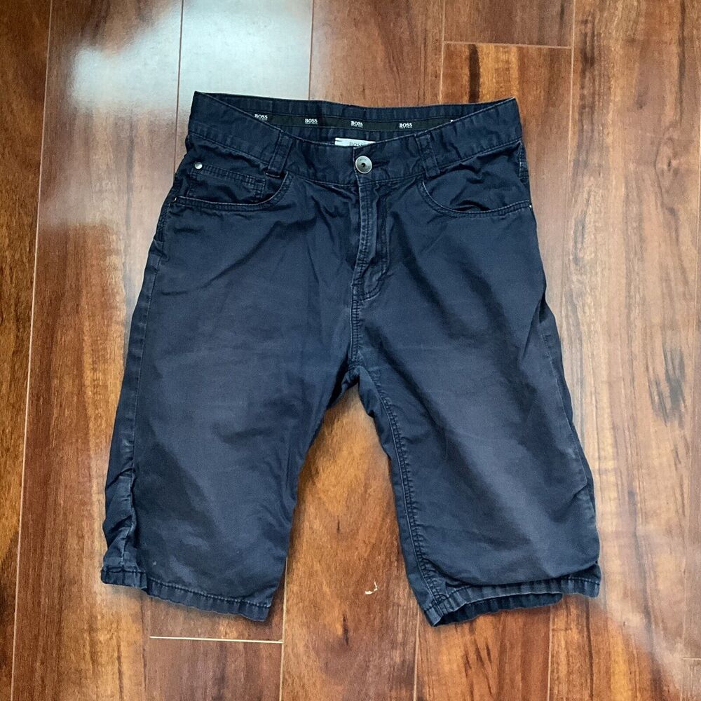 HUGO BOSS Boys Slim Fit Shorts Size 12 Navy Dark Kids